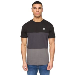 Henleys Mens Henpanel Colour Block Cotton T-Shirt / Black